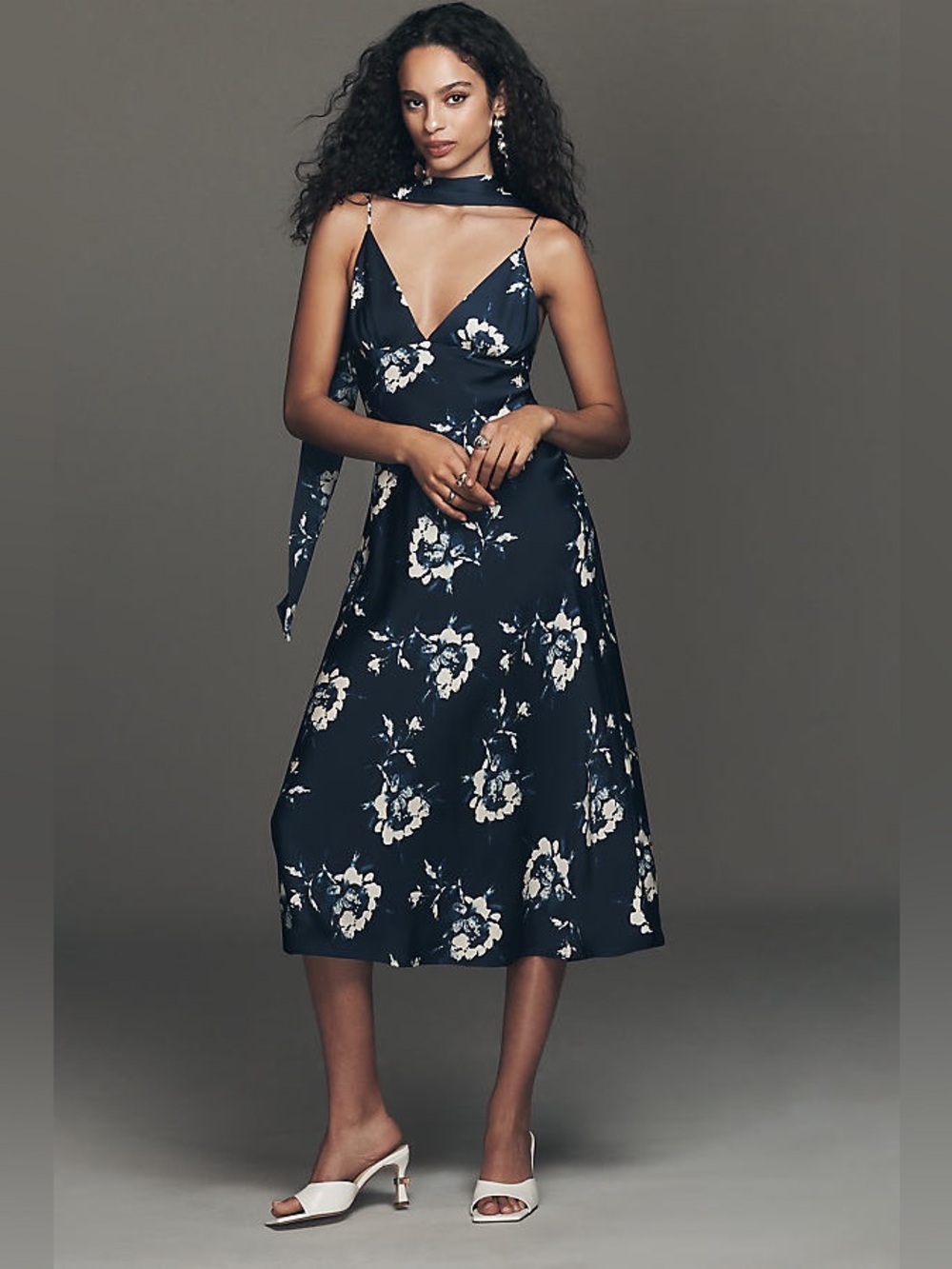 NWT Size L - Maeve Clara Scarf-Neck Midi Dress Wessing guest (NWT US$ 148)